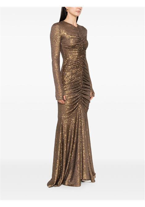 Gold-tone long-sleeve fishtail gown Norma Kamali - women NORMA KAMALI | ST4243SQE38151